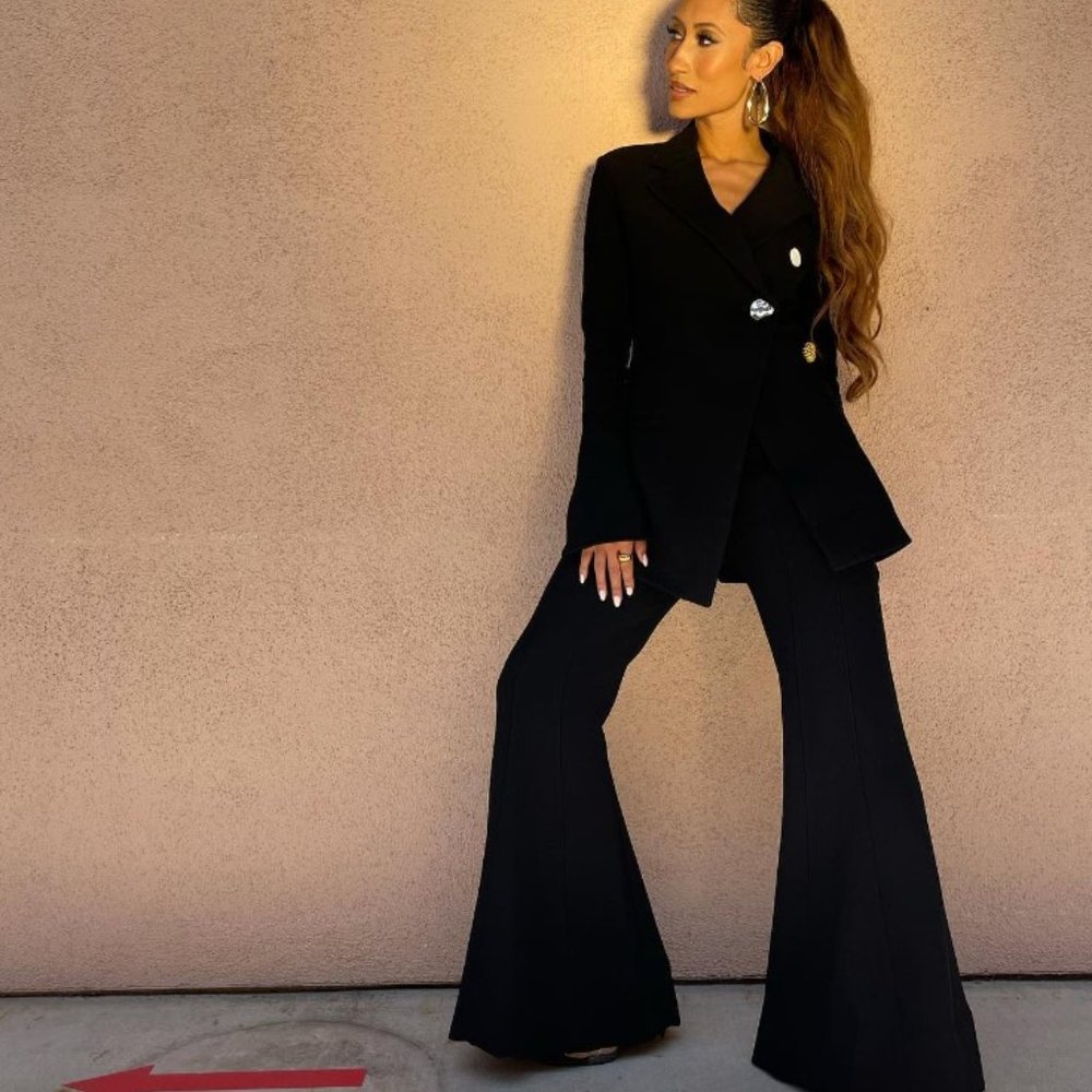 PROENZA SCHOULER Asymmetric Textured Suiting Blazer Jacket